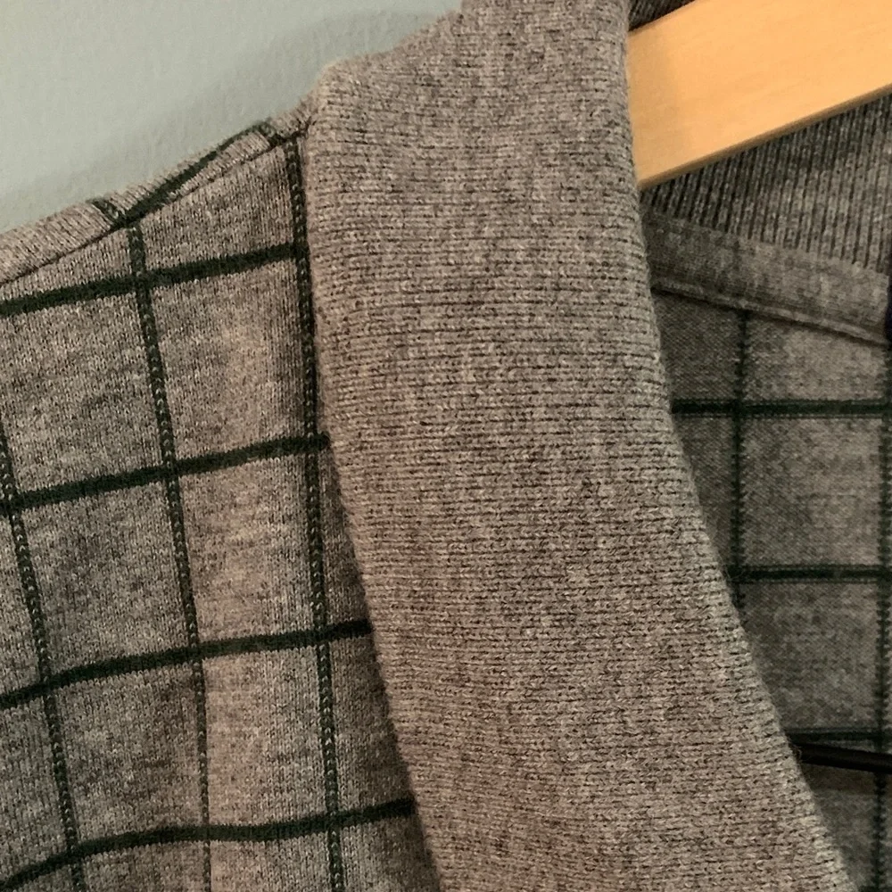 Daniel Cremieux Men's Grey and Blue Windowpane Long-Sleeve Polo 100% cotton - Picture 6 of 6